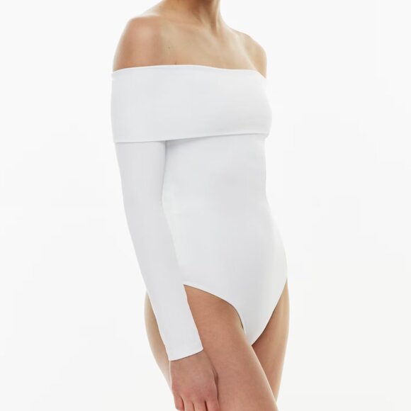 Aritzia Contour Deco Off-Shoulder Long Sleeve Bodysuit sz S - Picture 3 of 12